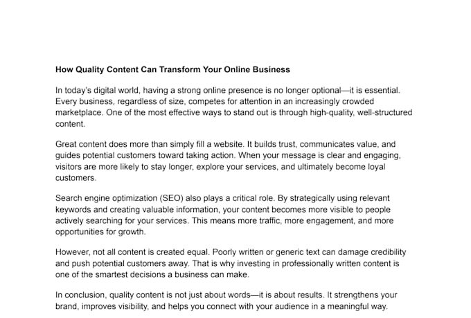 write engaging articles, blog posts or product descriptions
